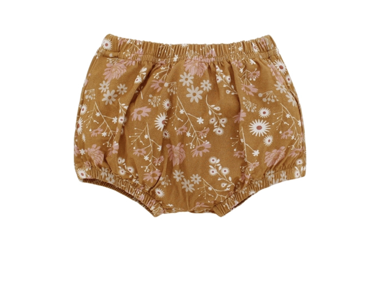 Mustard Floral Baby Bloomers