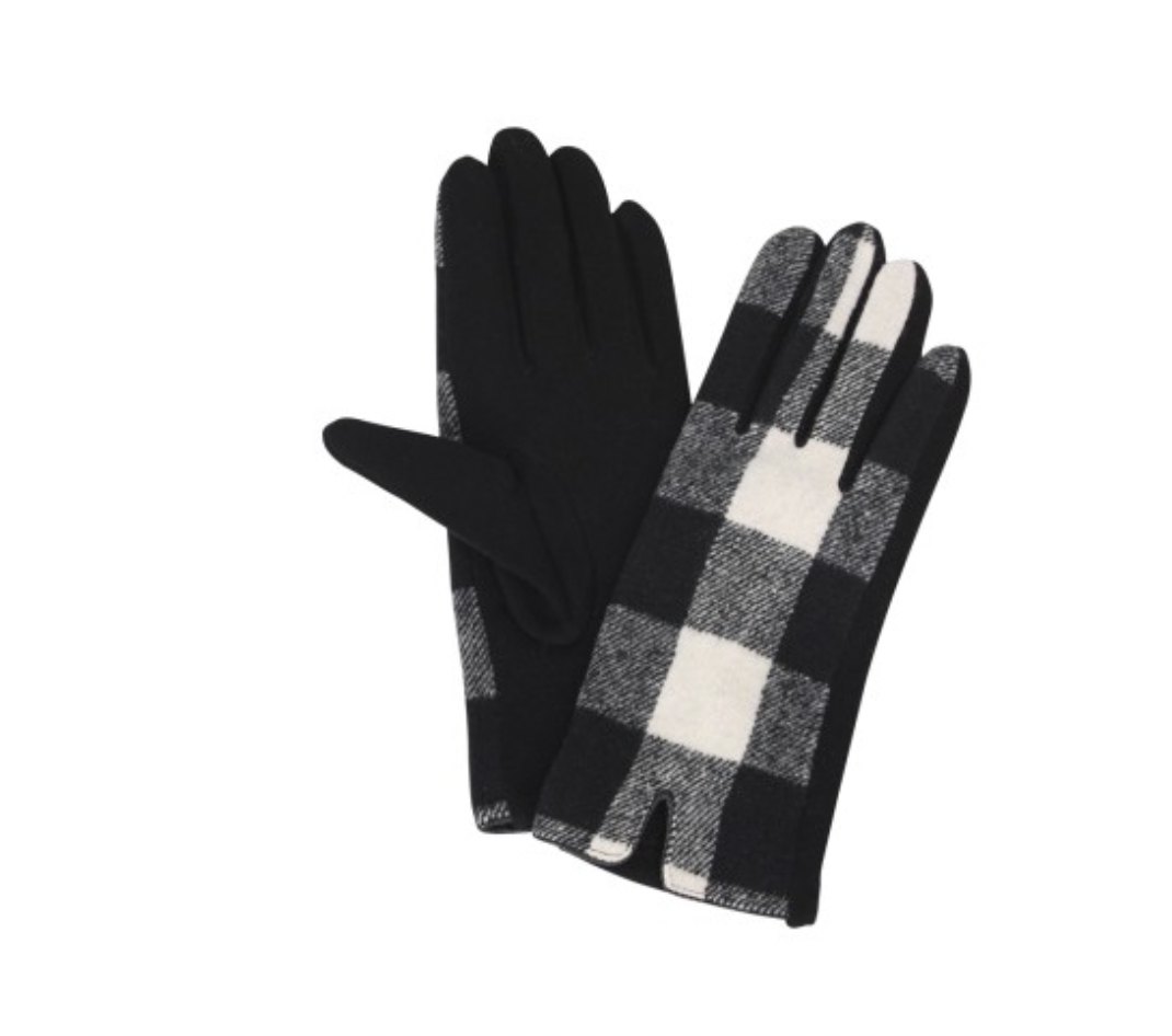 Black Buffalo Check Gloves