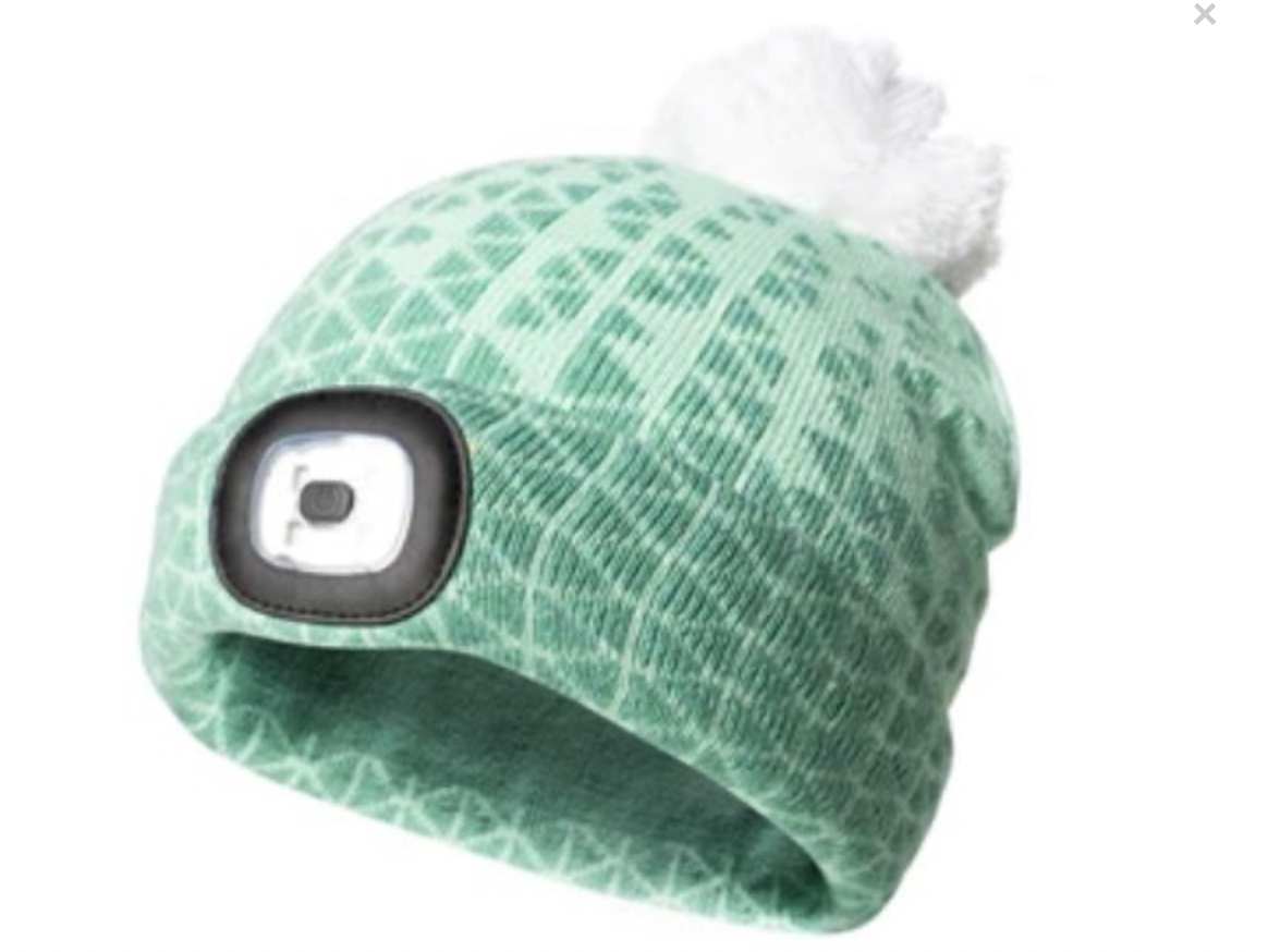 Kid's Rechargeable LED Beanie- Peppermint