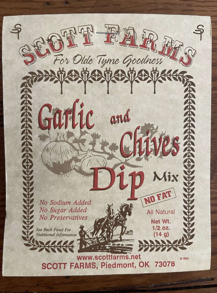 Scott Farms Garlic & Chives Dip Mix