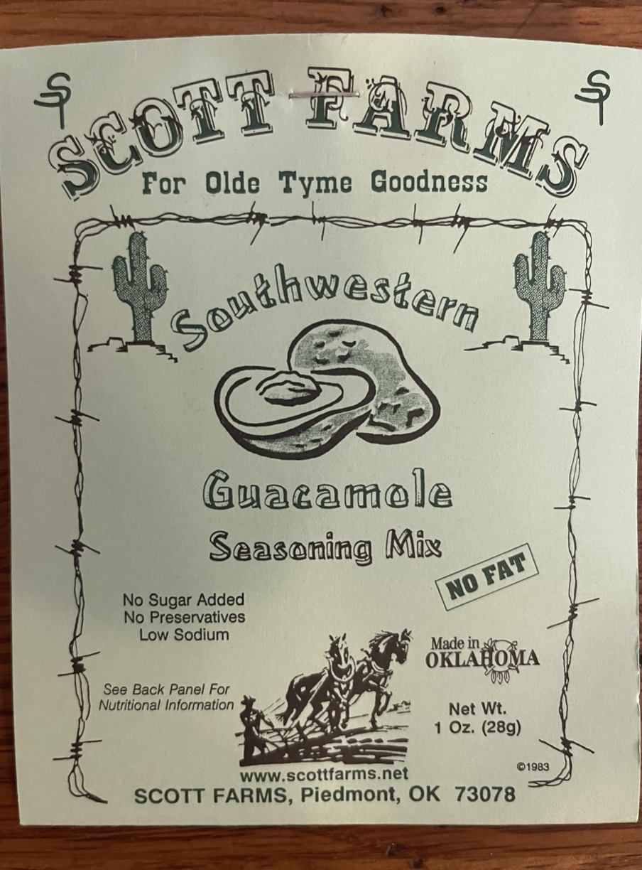 Scott Farms Southern Guacamole Seasoning Dip Mix
