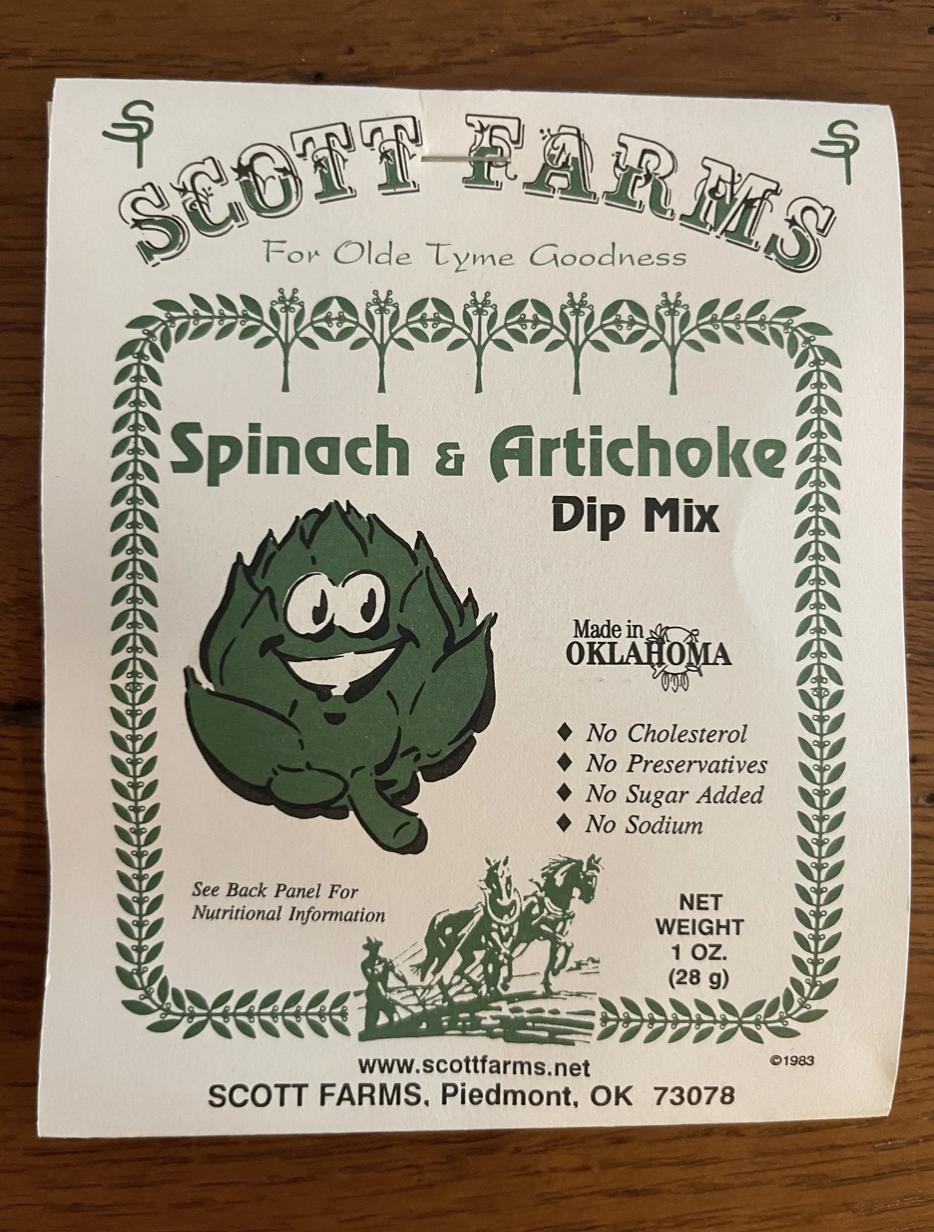 Scott Farms Spinach Artichoke Dip Mix