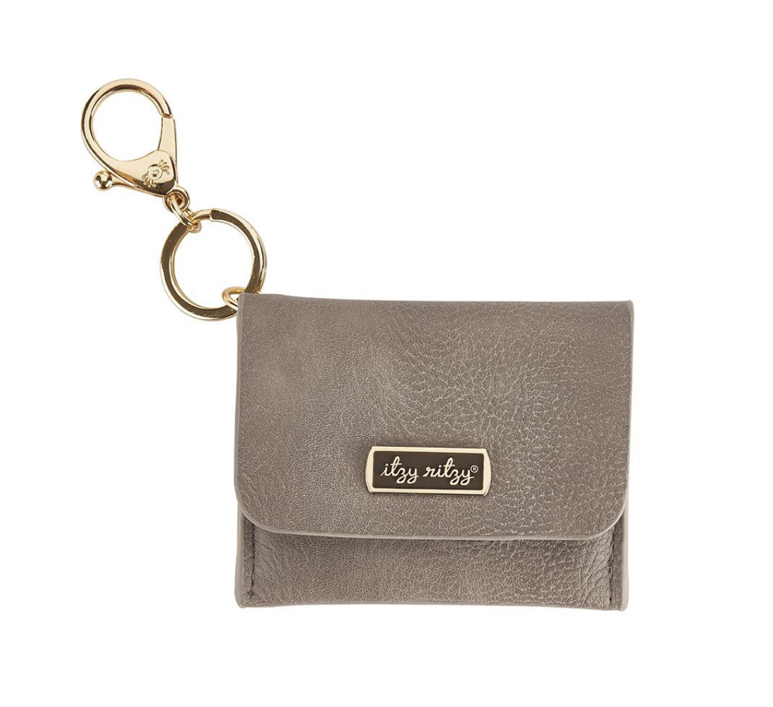 Taupe Itzy Mini Wallet Car Holder & Keychain Charm