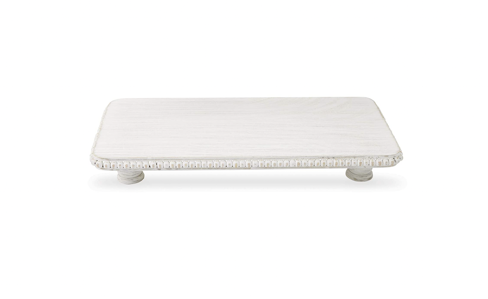 Large Beaded Serving Board- White Wood