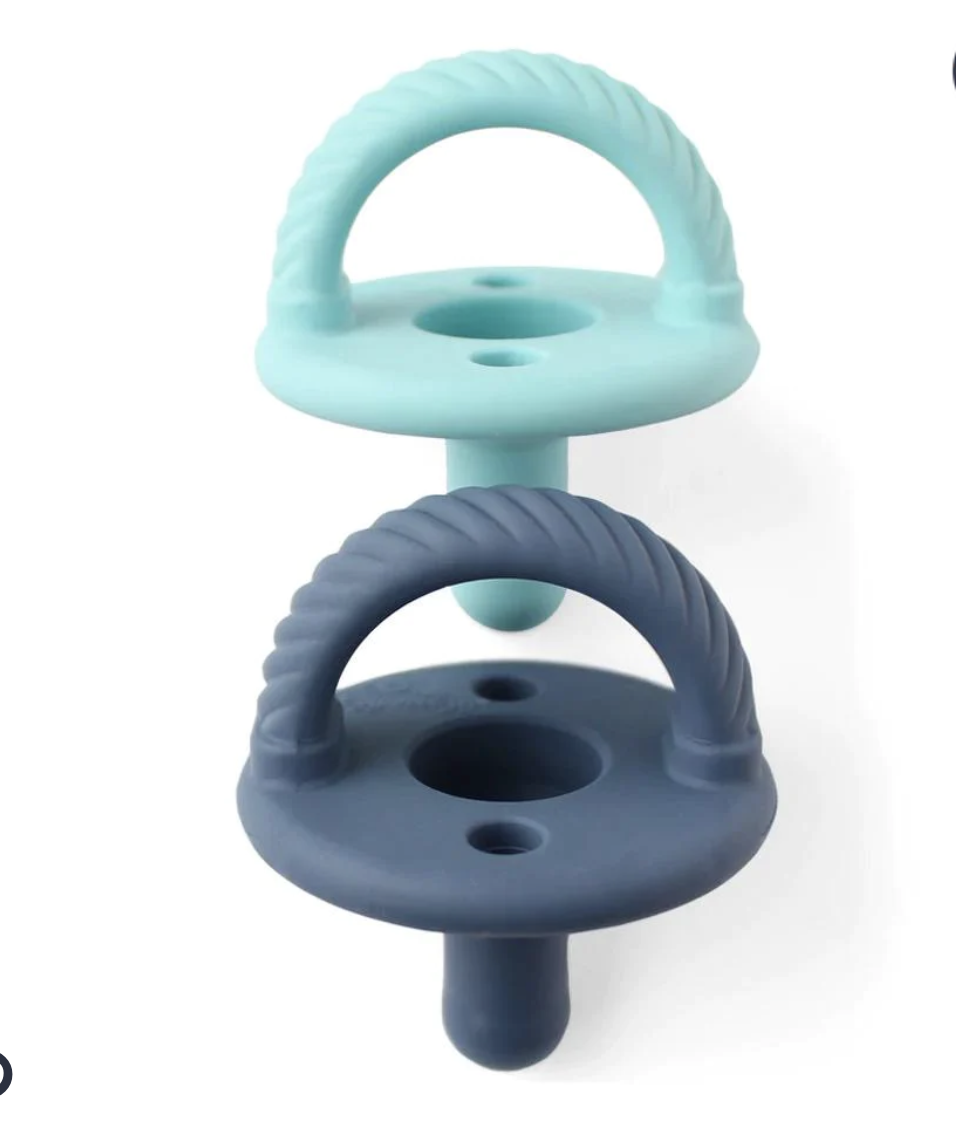 Robin's Egg Blue + Navy Pacifier Set