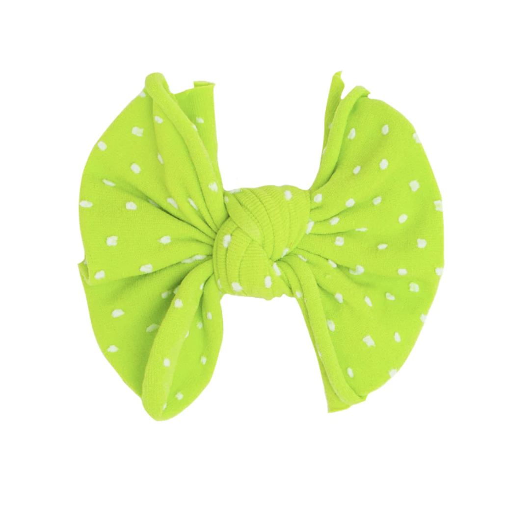 Baby Bling Baby Shab-Bow-Lous Clip: Lime Fizz Dot