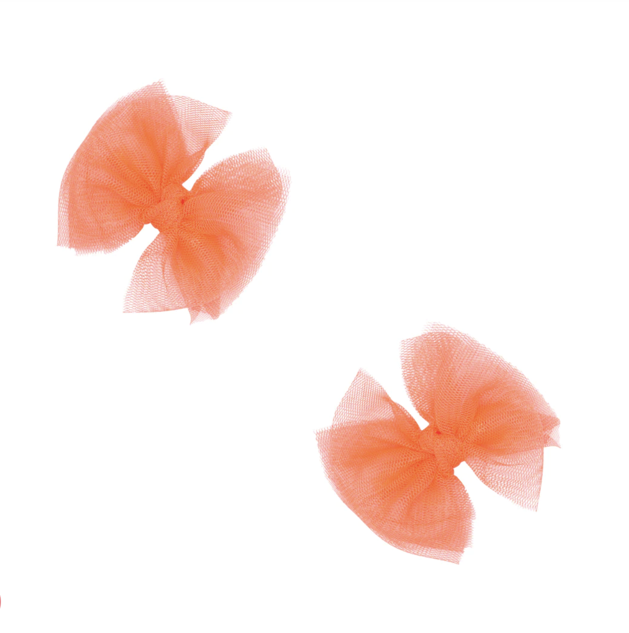Baby Bling Tulle Baby Fab Clips- Neon Coral