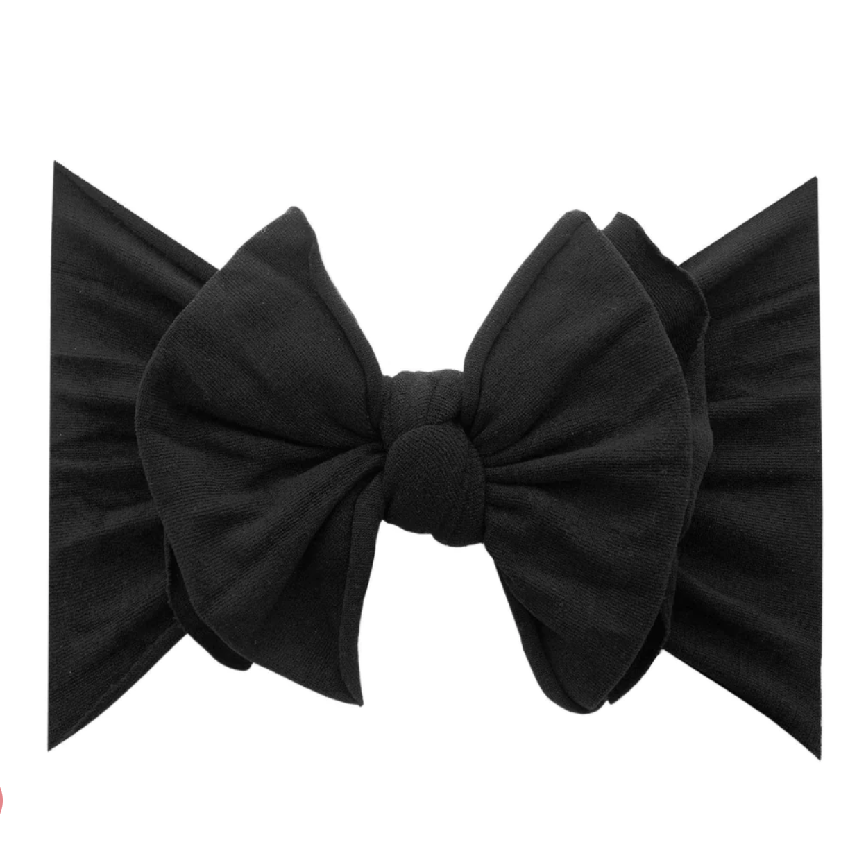 Fab Satin Soft Nylon Bow Headband Black