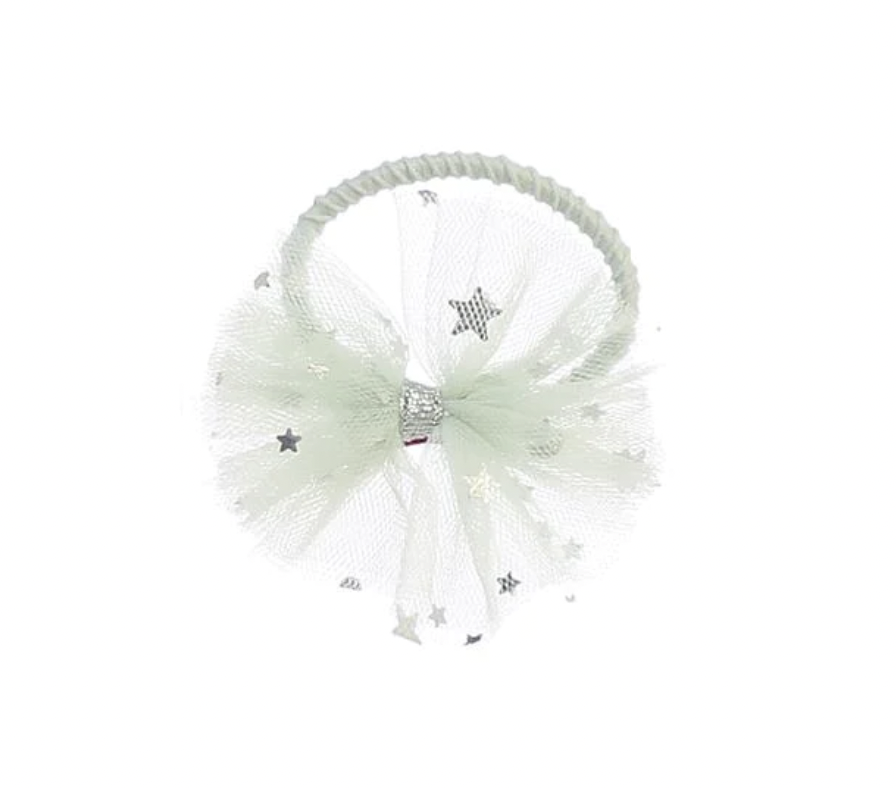 Adorable Star Layered Tulle Elastic Hair Tie- Mint