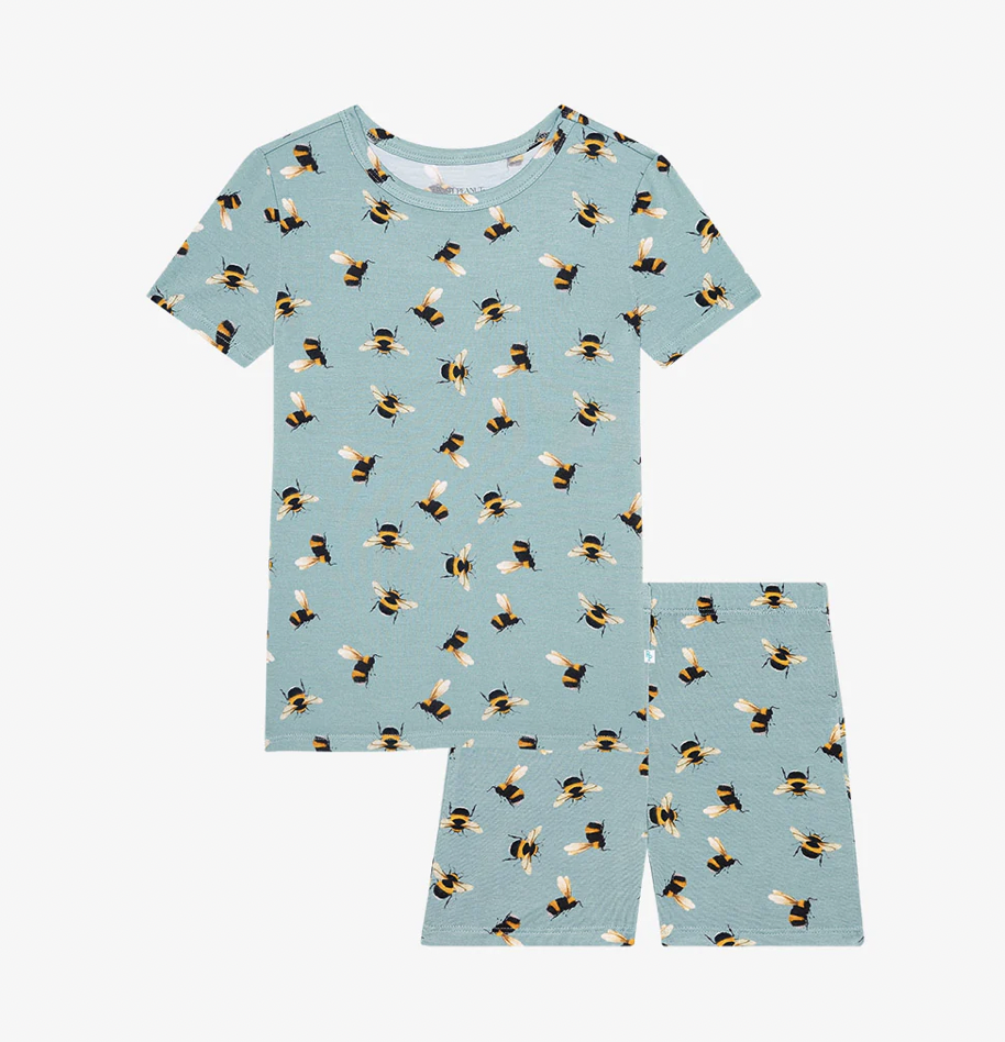Posh Peanut Spring Bee- Basic Short Sleeve & Short Length Pajama Set