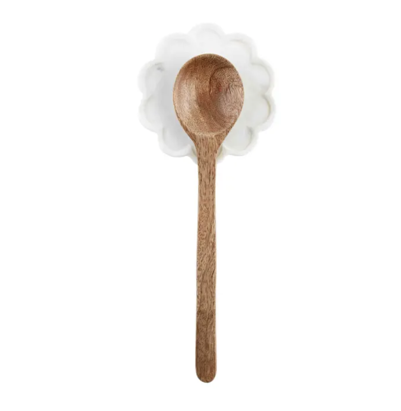 Scalloped Marble Spoon Rest Set