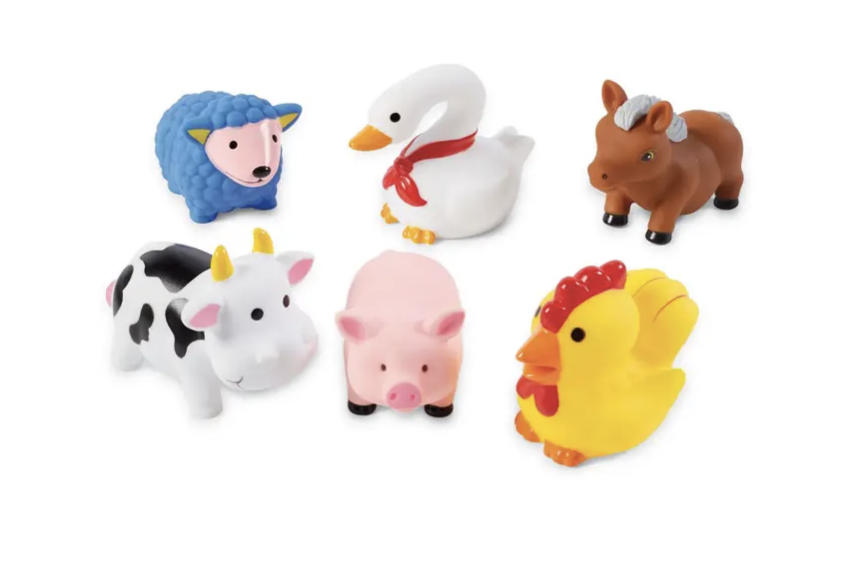 Farm Animal Rubber Bath Toy Set