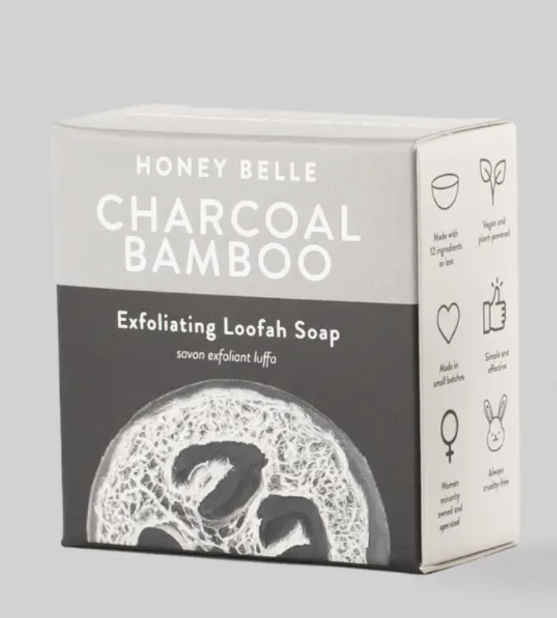 Exfoliating Loofah Soap- Charcoal Bamboo