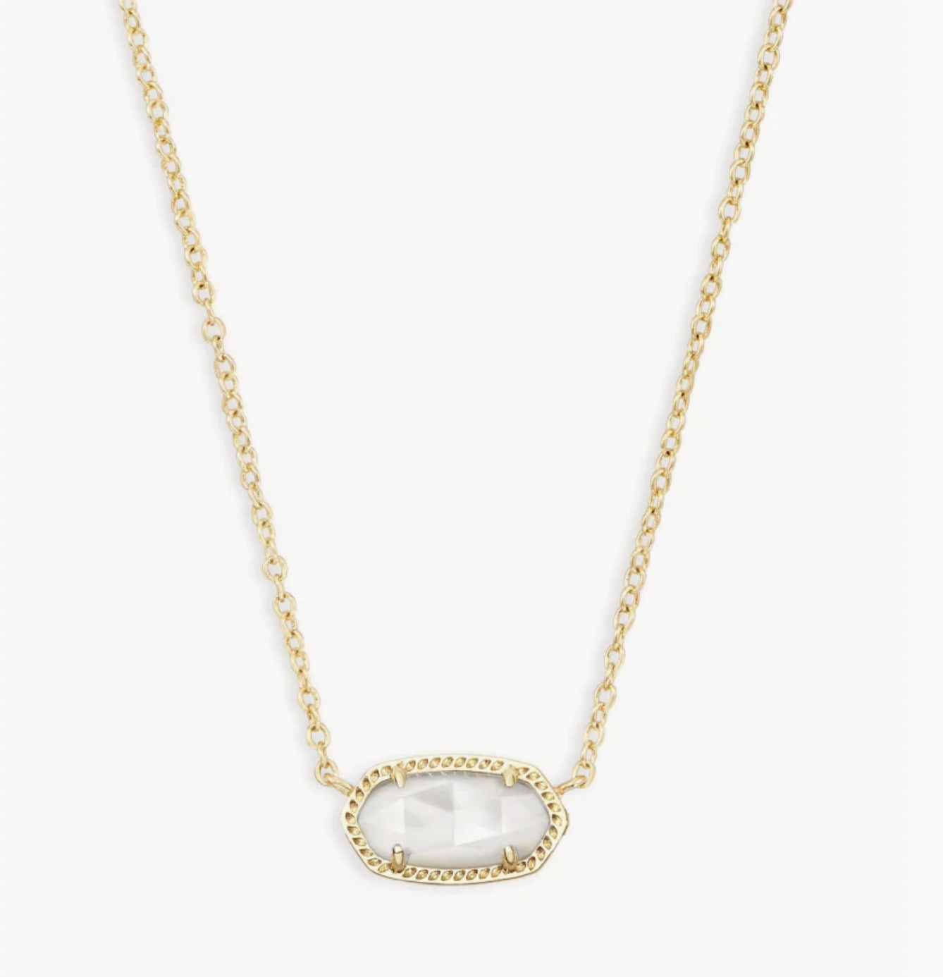 Elisa Short Pendant Necklace Gold Ivory Mother of Pearl