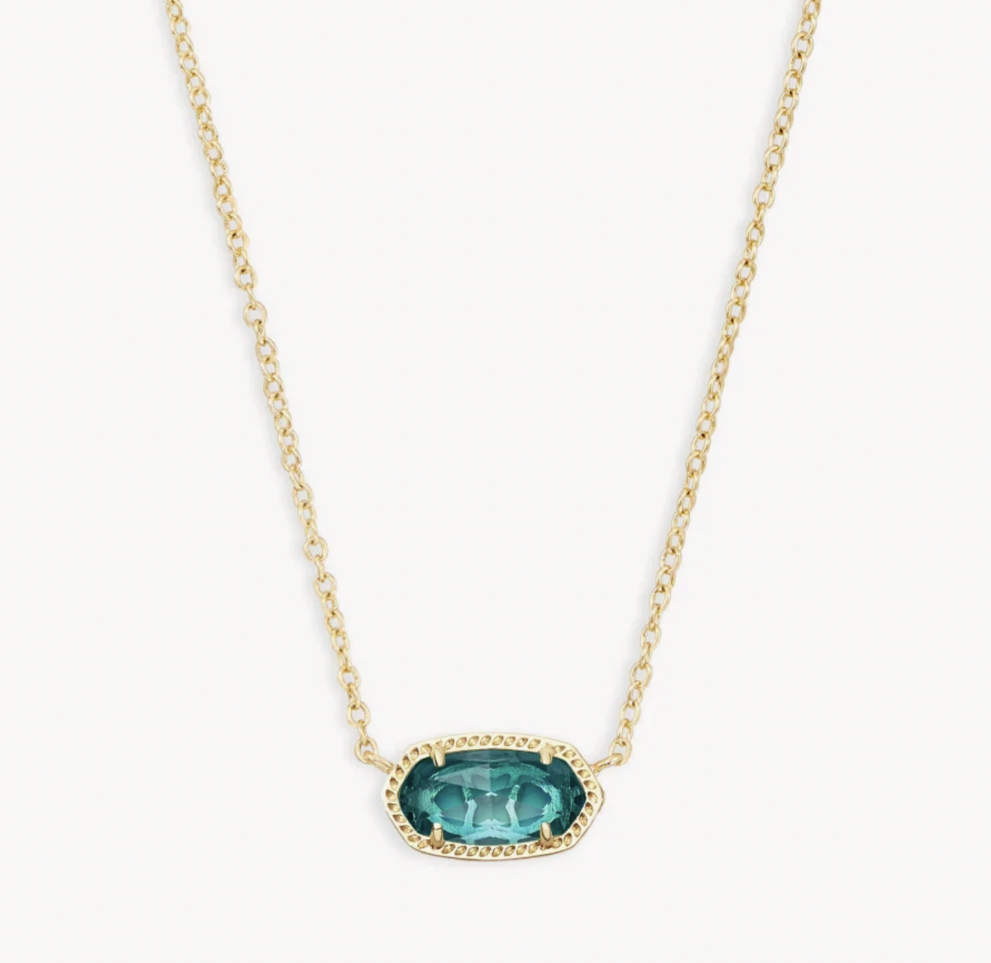 Kendra Scott Elisa Short Pendant Necklace- Gold London Blue