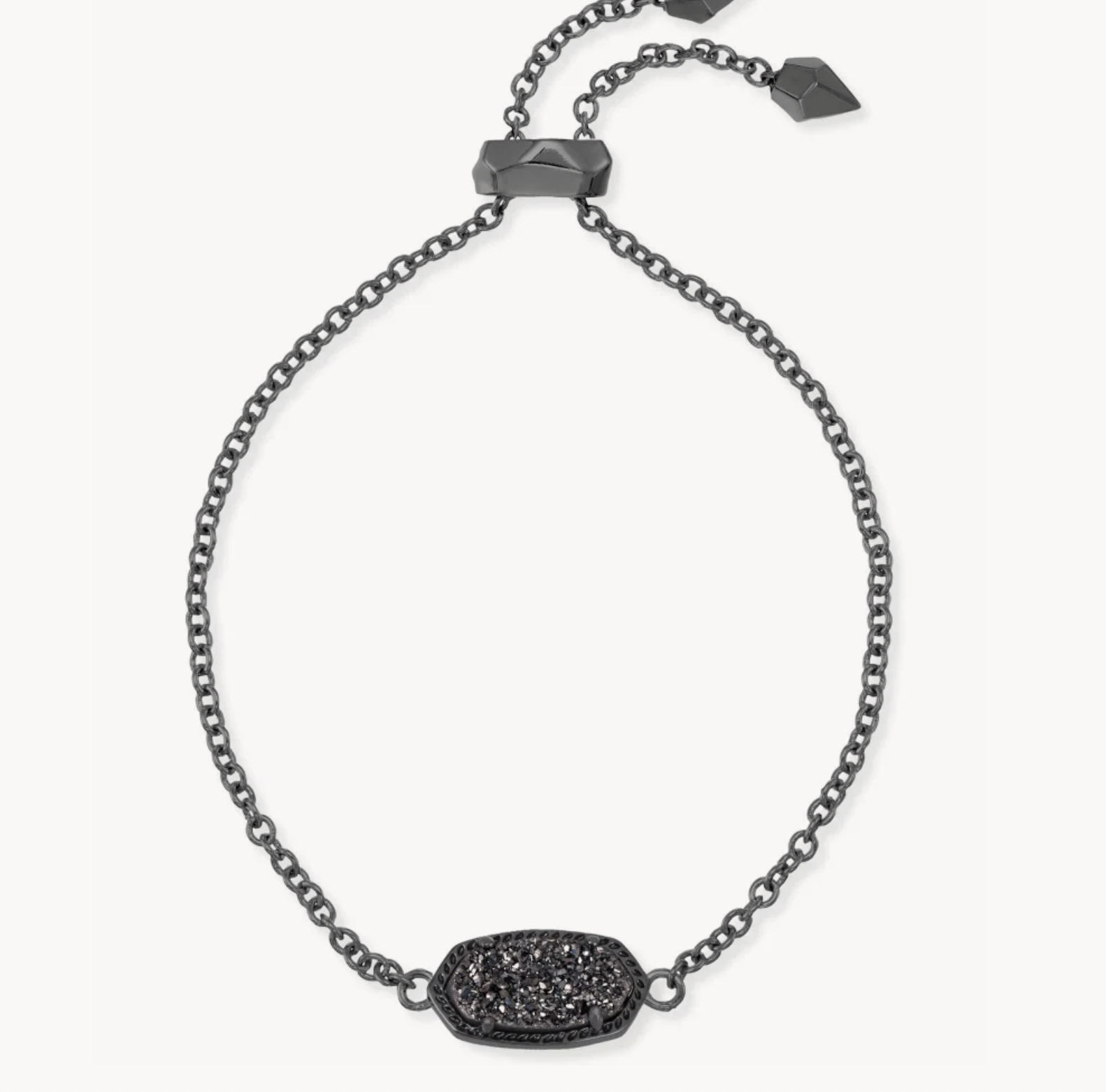 Elaina Delicate Bracelet Gunmetal Black Drusy