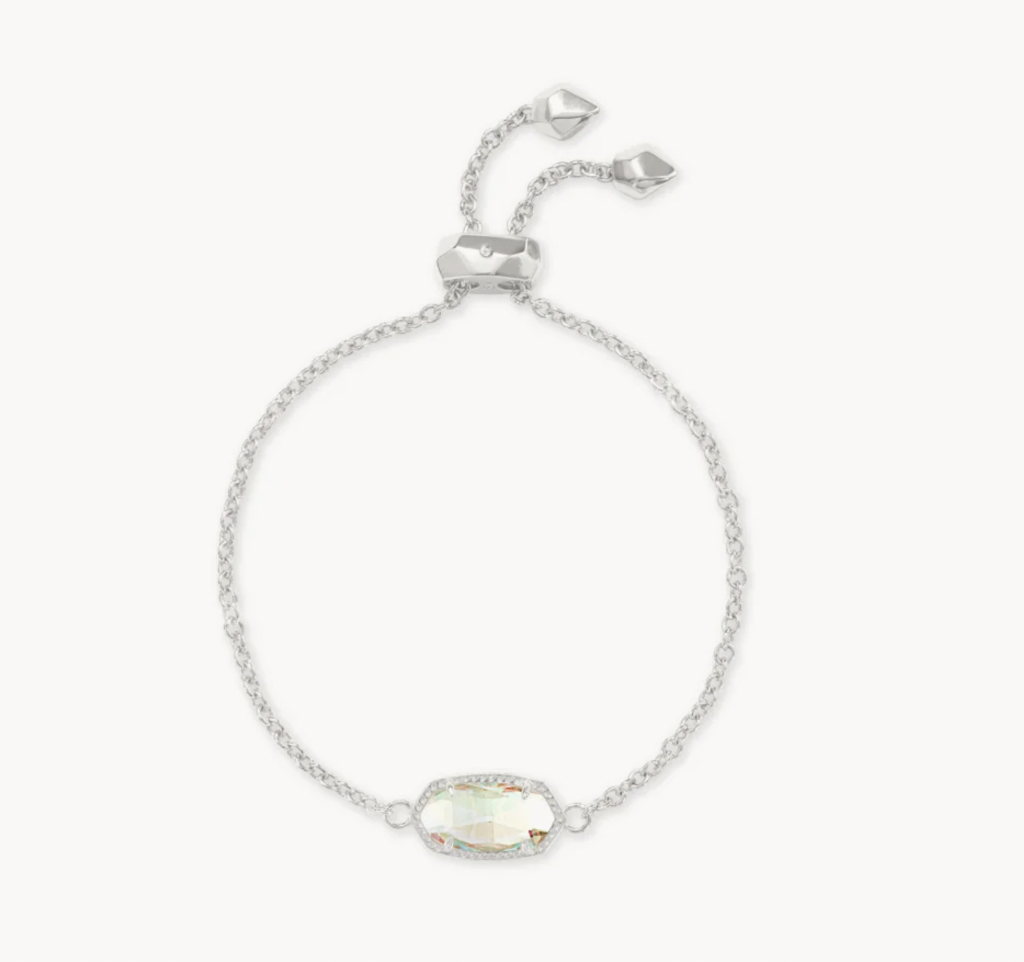 Elaina Delicate Bracelet Rhodium Dichroic Glass