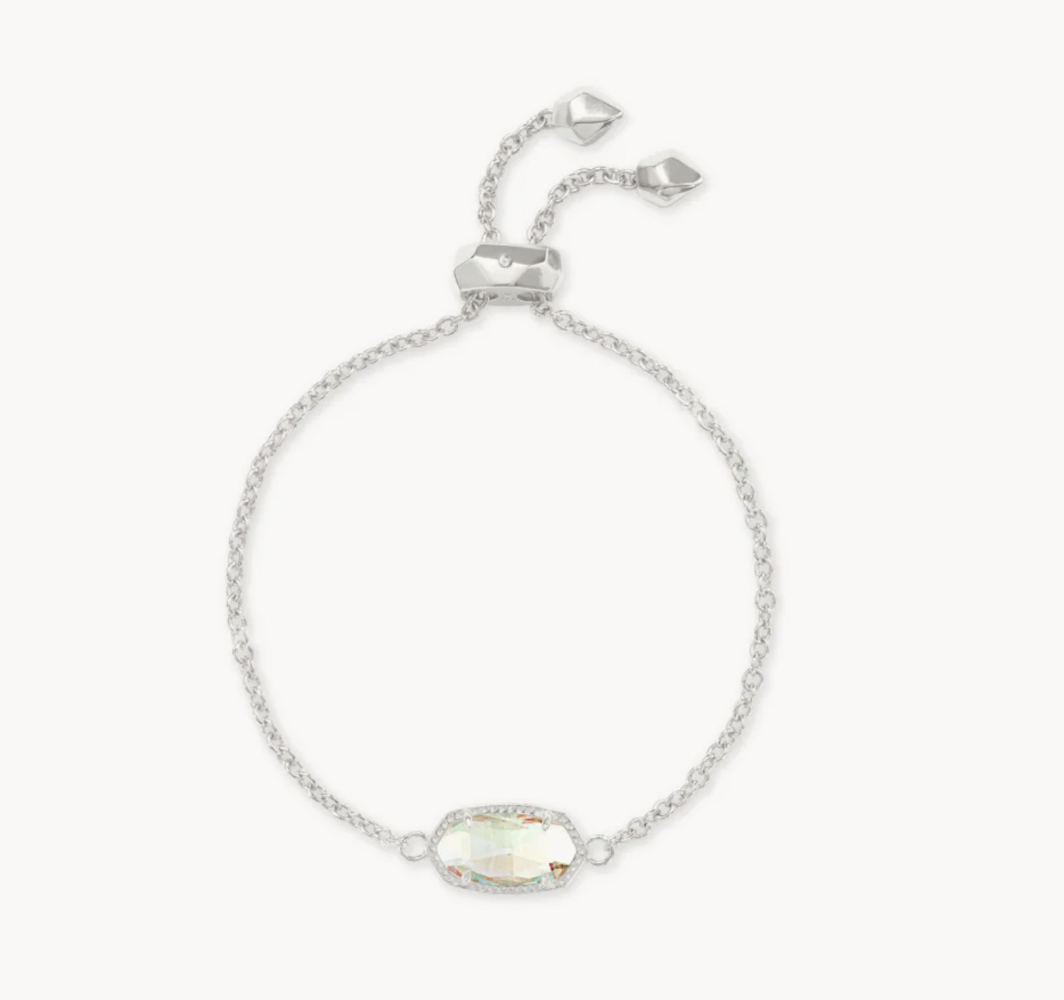Elaina Delicate Bracelet- Rhodium Dichroic Glass