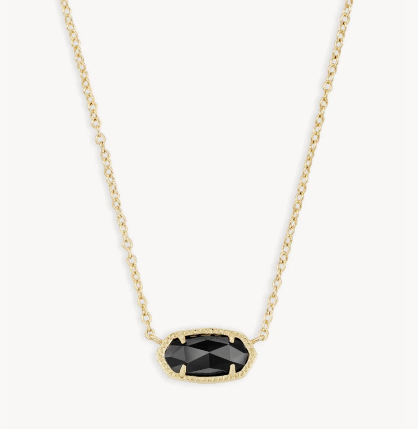 Elisa Short Pendant Necklace Gold Black