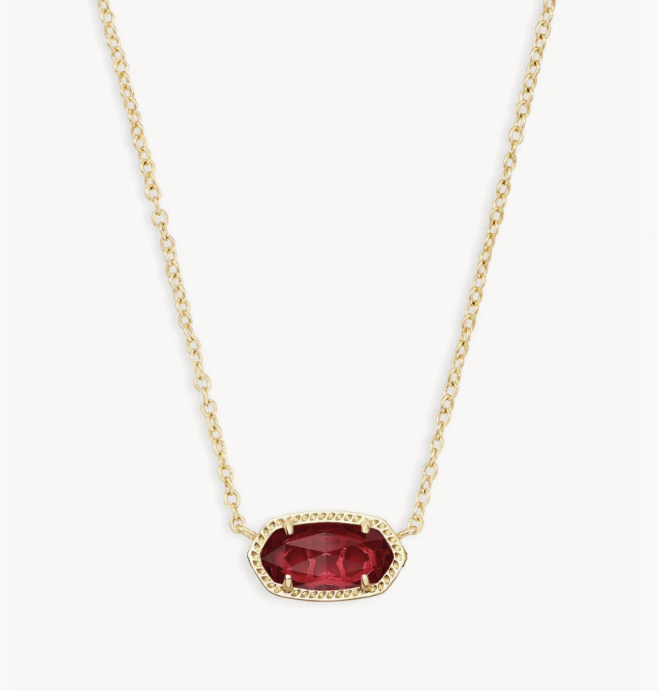 Kendra Scott Elisa Short Pendant Necklace- Gold Clear Berry