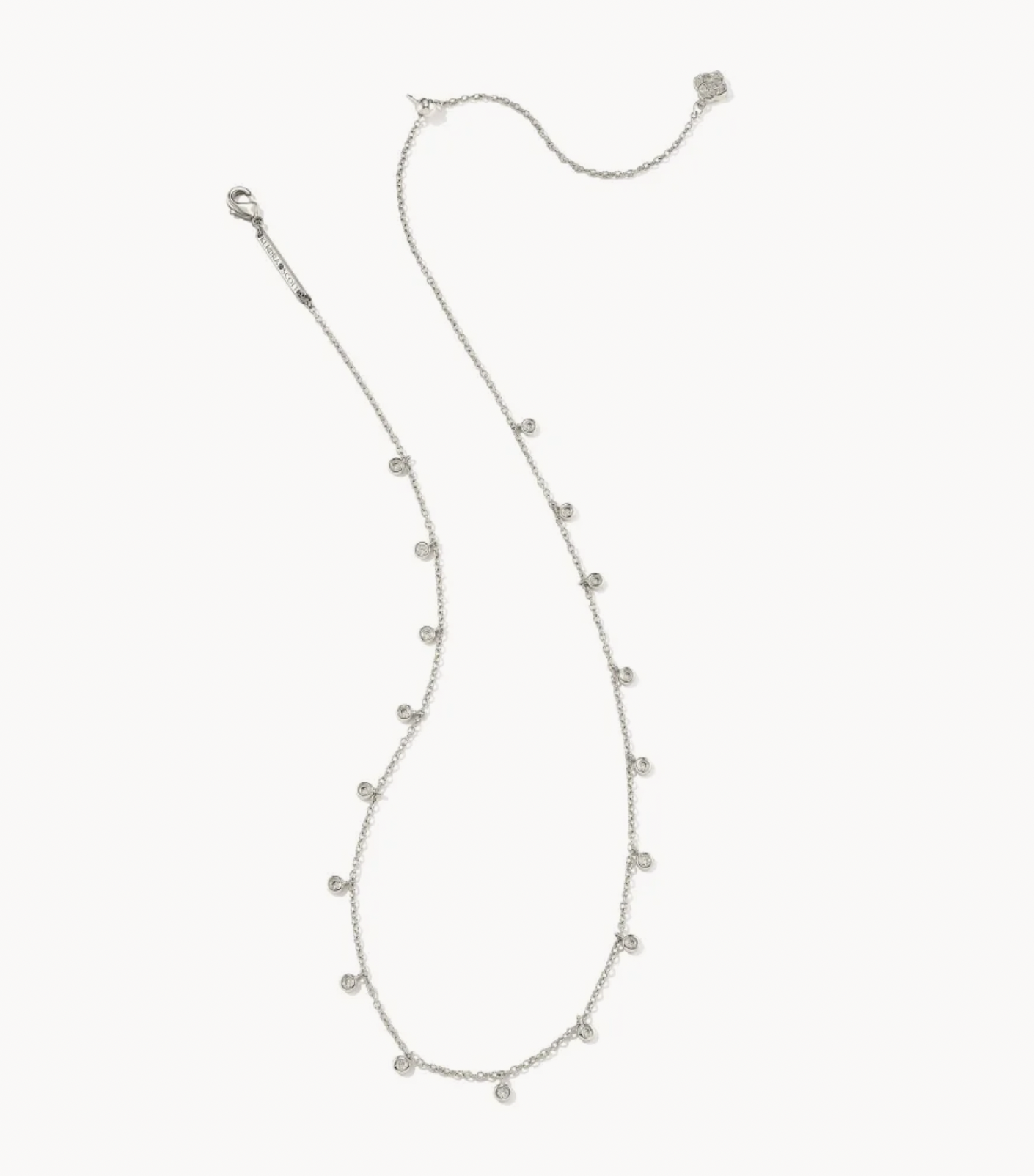 Amelia Chain Necklace Rhodium Metal