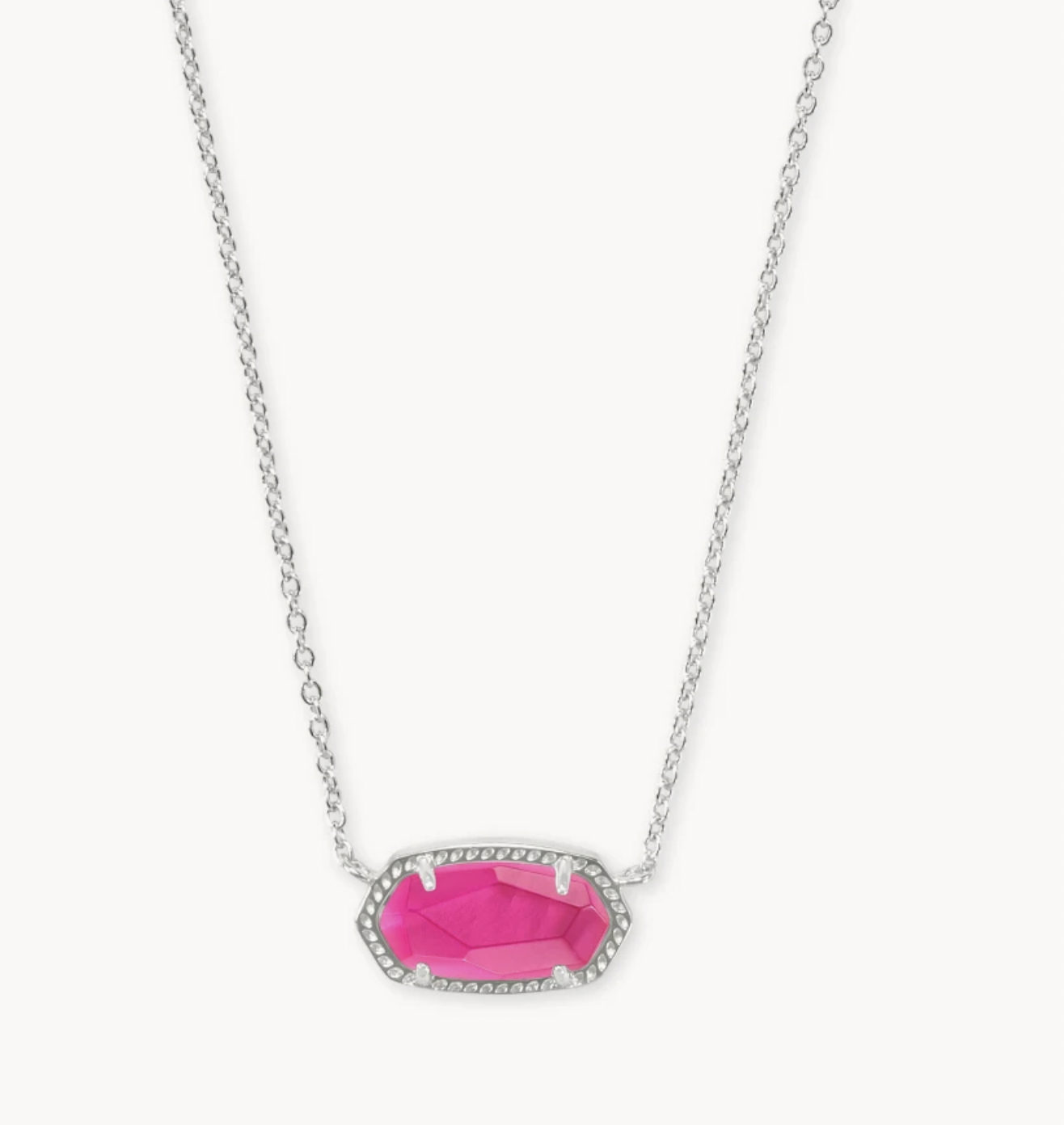 Elisa Short Pendant Necklace- Rhodium Azalea Illusion