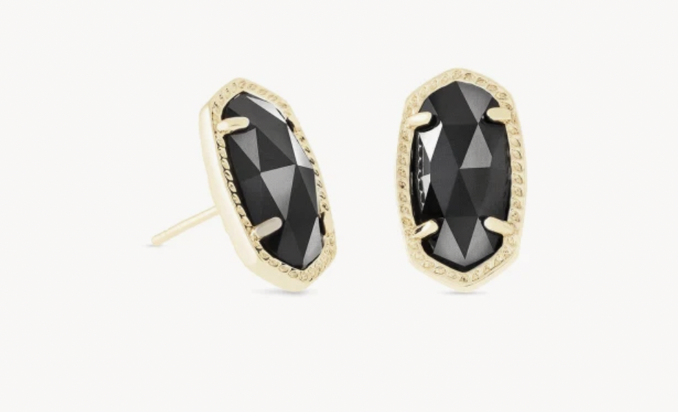 Ellie Stud Earrings Gold Black