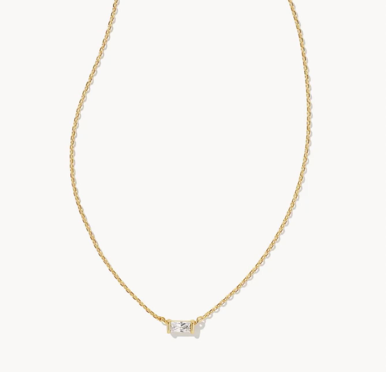 Juliette Pendant Necklace Gold White Crystal