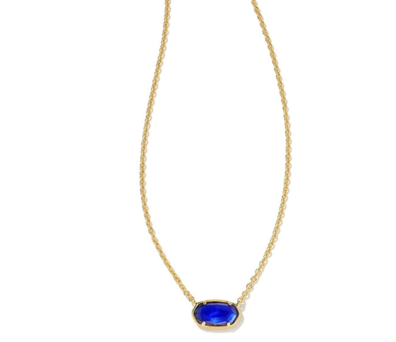 Grayson Short Pendant Necklace- Gold Cobalt Blue Illusion