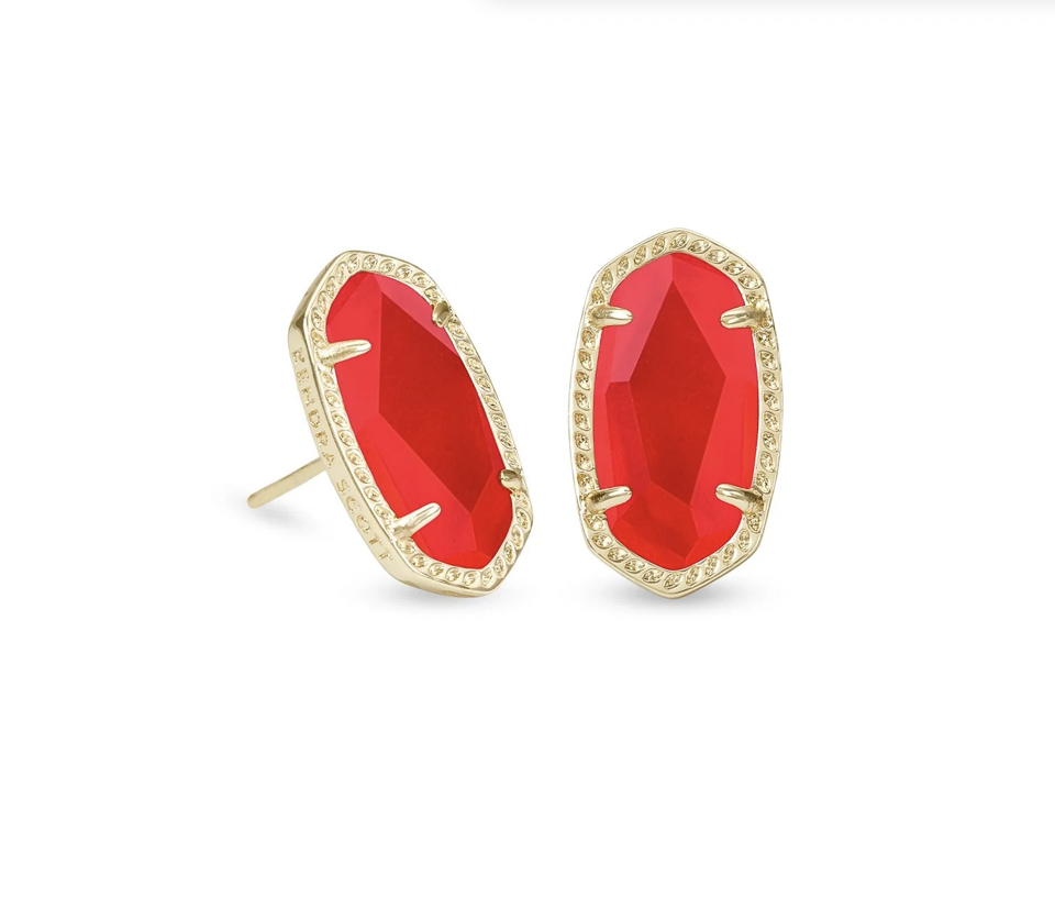 Ellie Stud Earrings- Gold Red Illusion