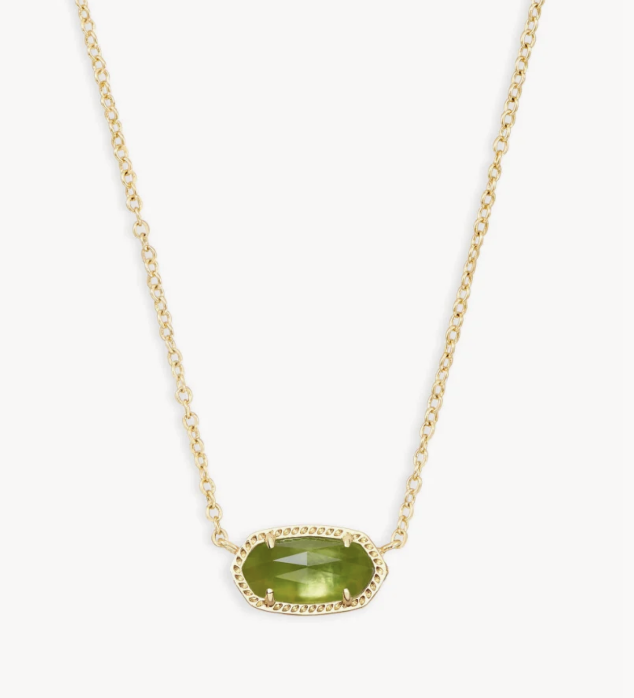Elisa Short Pendant Necklace Gold Peridot Illusion