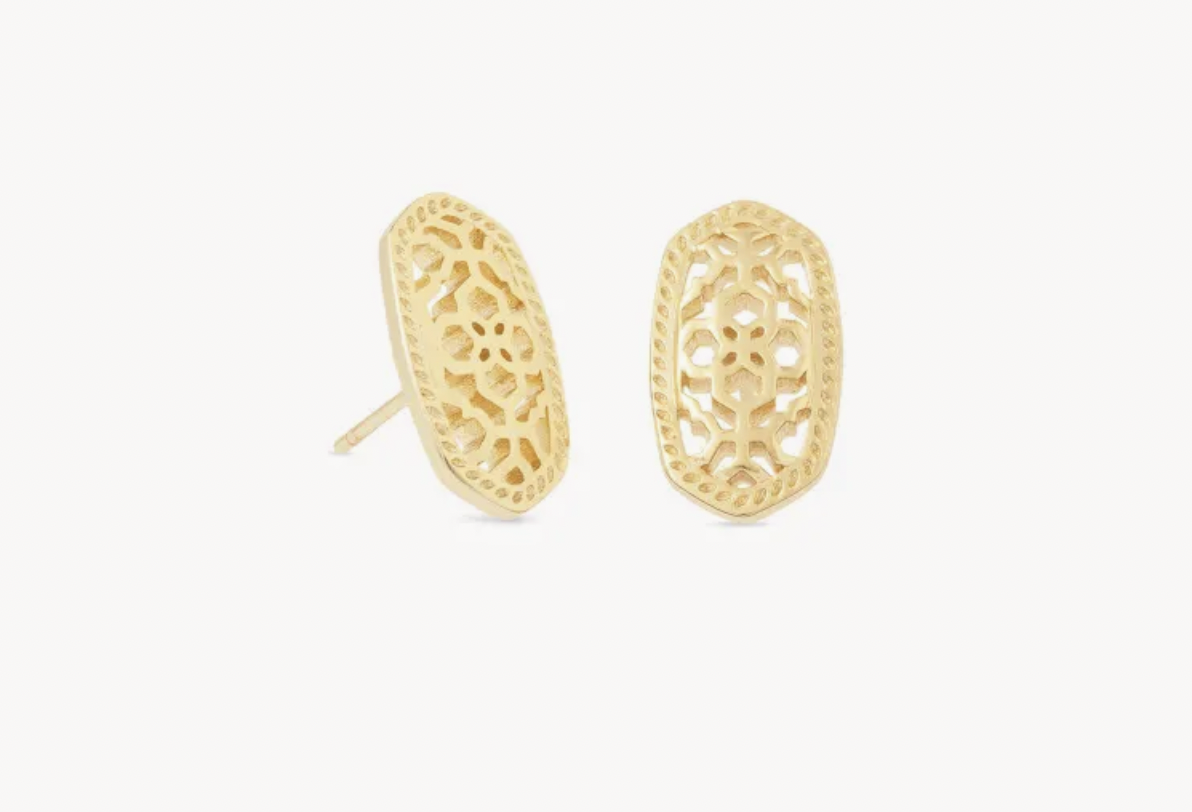 Ellie Earrings Gold Filigree Metal