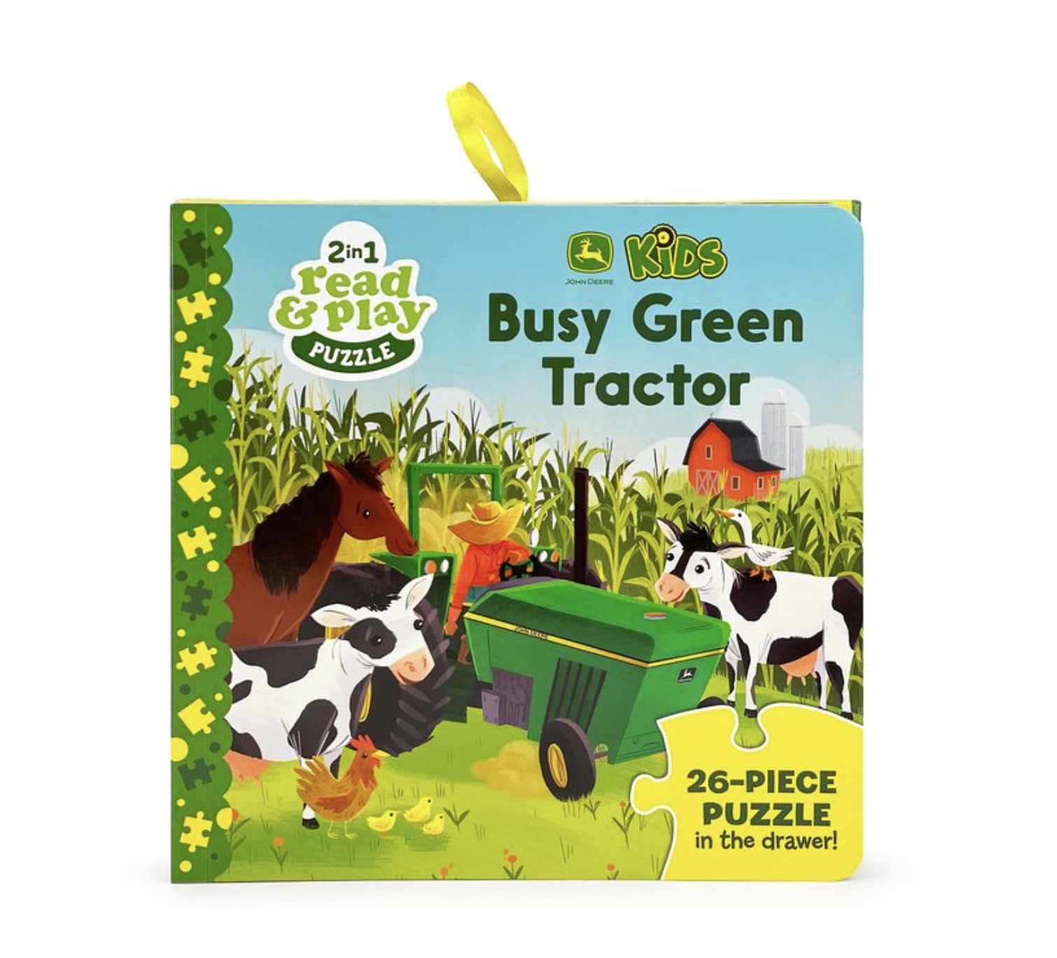 Busy Green Tractor Puzzle 2-in-1 Book