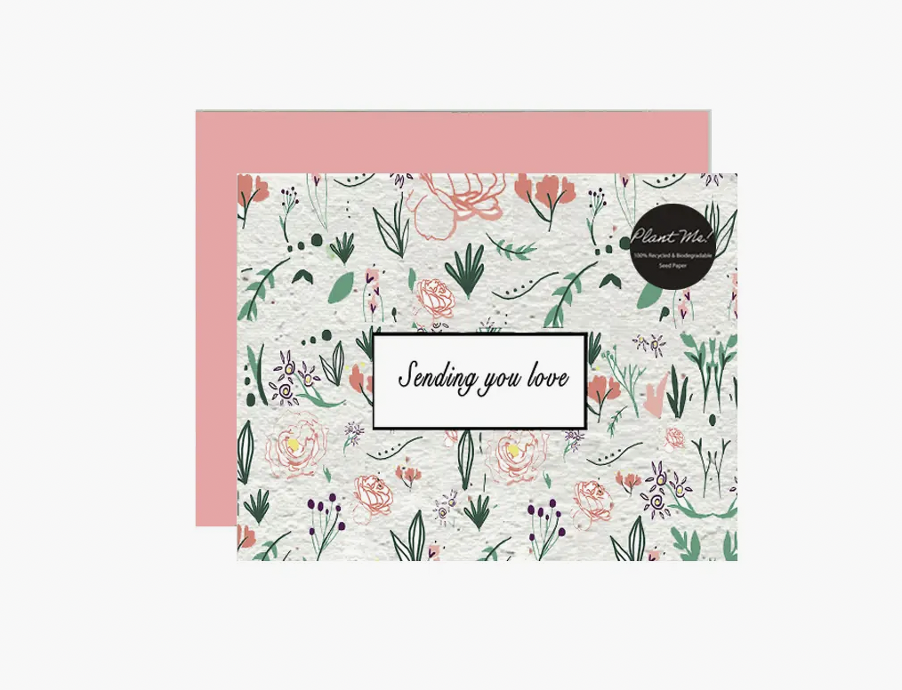 Wildflower Seed Paper Card- Pink Sending You Love