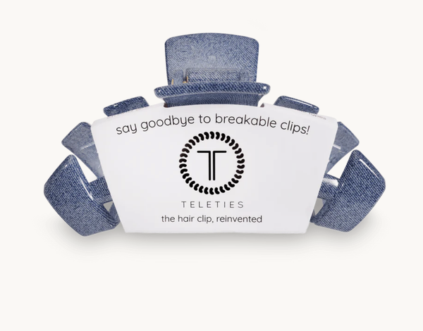 Denim Large Classic Hair Clip - The Burlap Buffalo