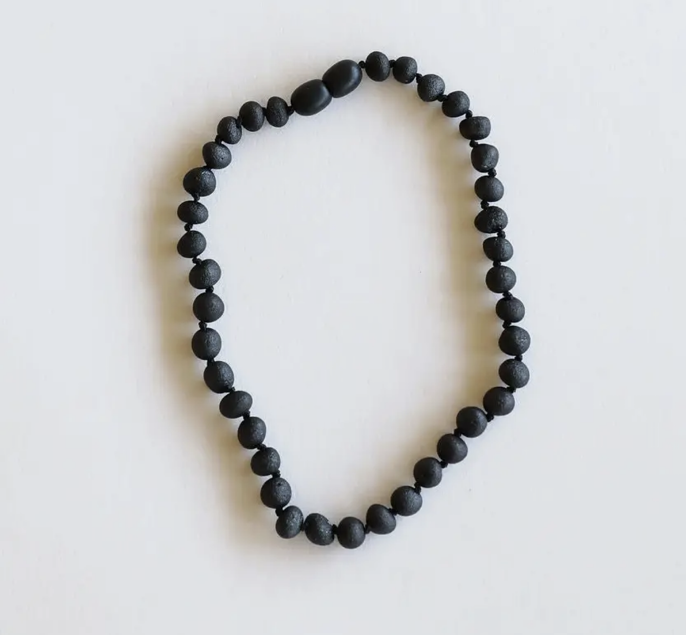 Raw Black Amber  11" Baby Necklace