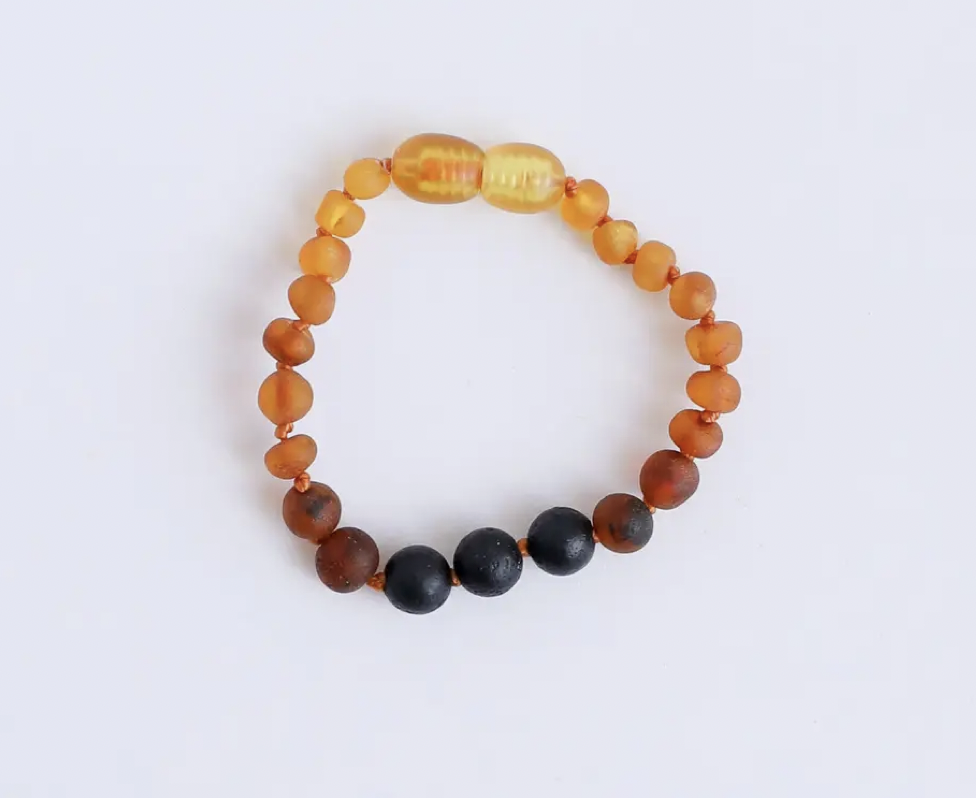 Raw Ombre Amber & Lava  6" Baby Anklet or Bracelet