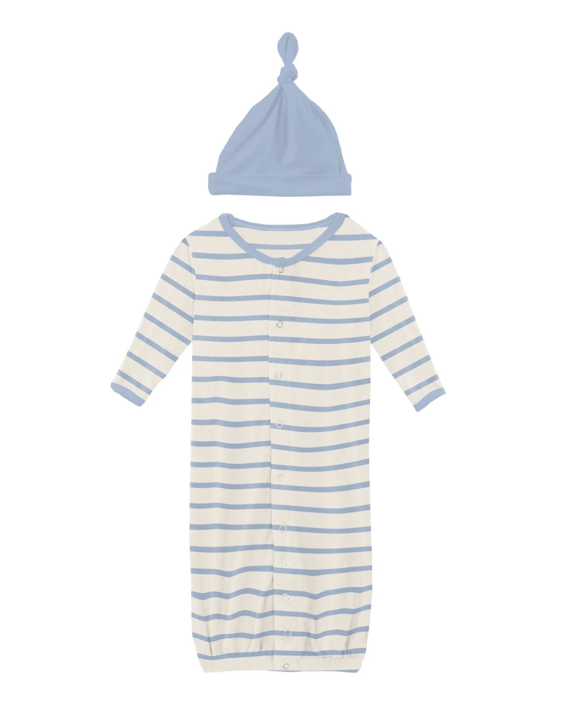 KicKee Pond Sweet Stripe Gown & Single Knot Hat