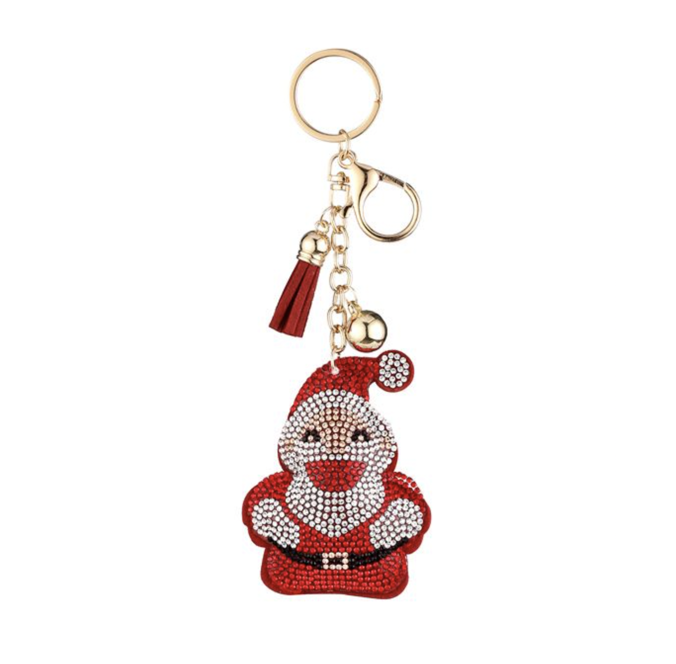 Rhinestone Santa Keychain