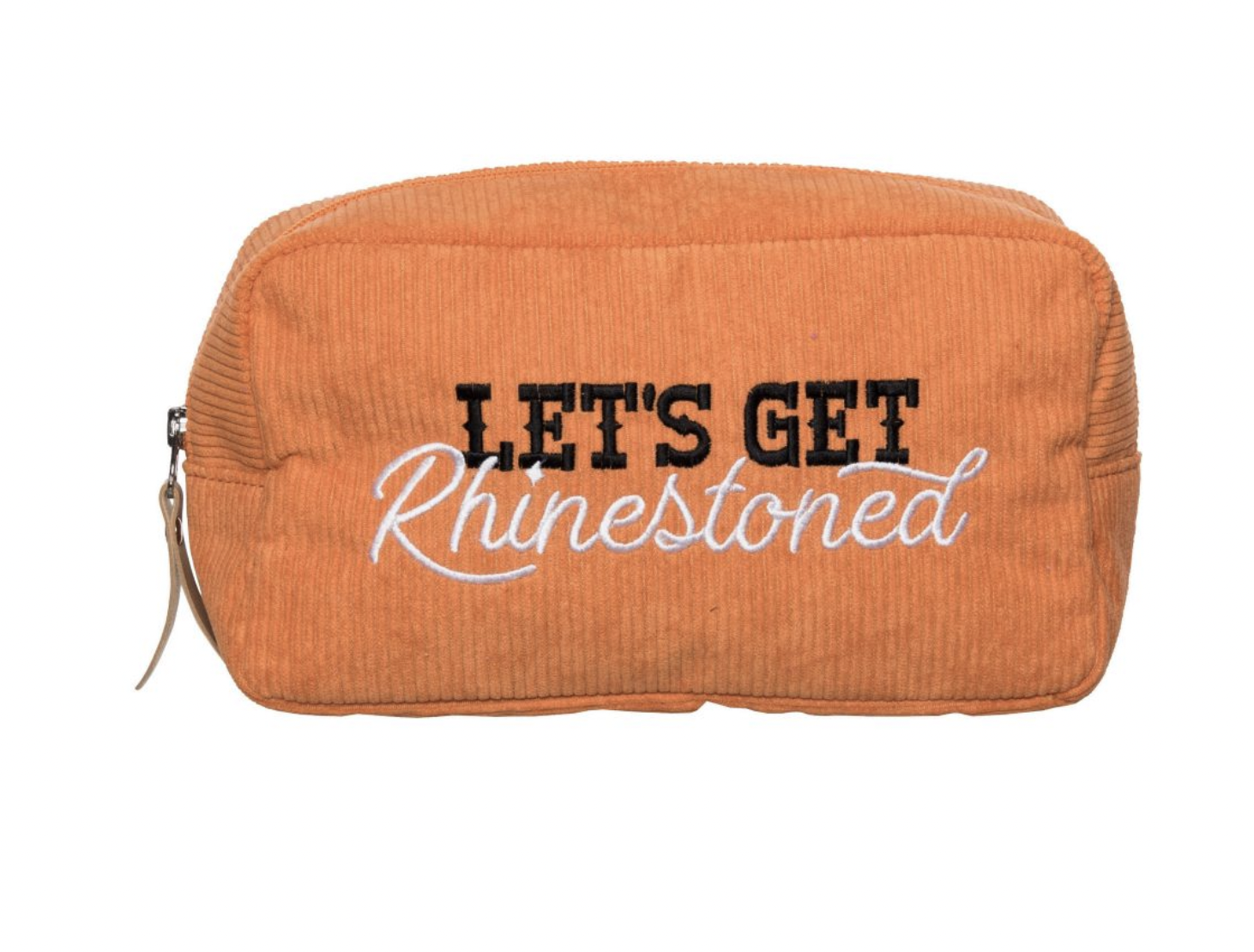 Let's Get Rhinestoned Corduroy Cosmetic Bag