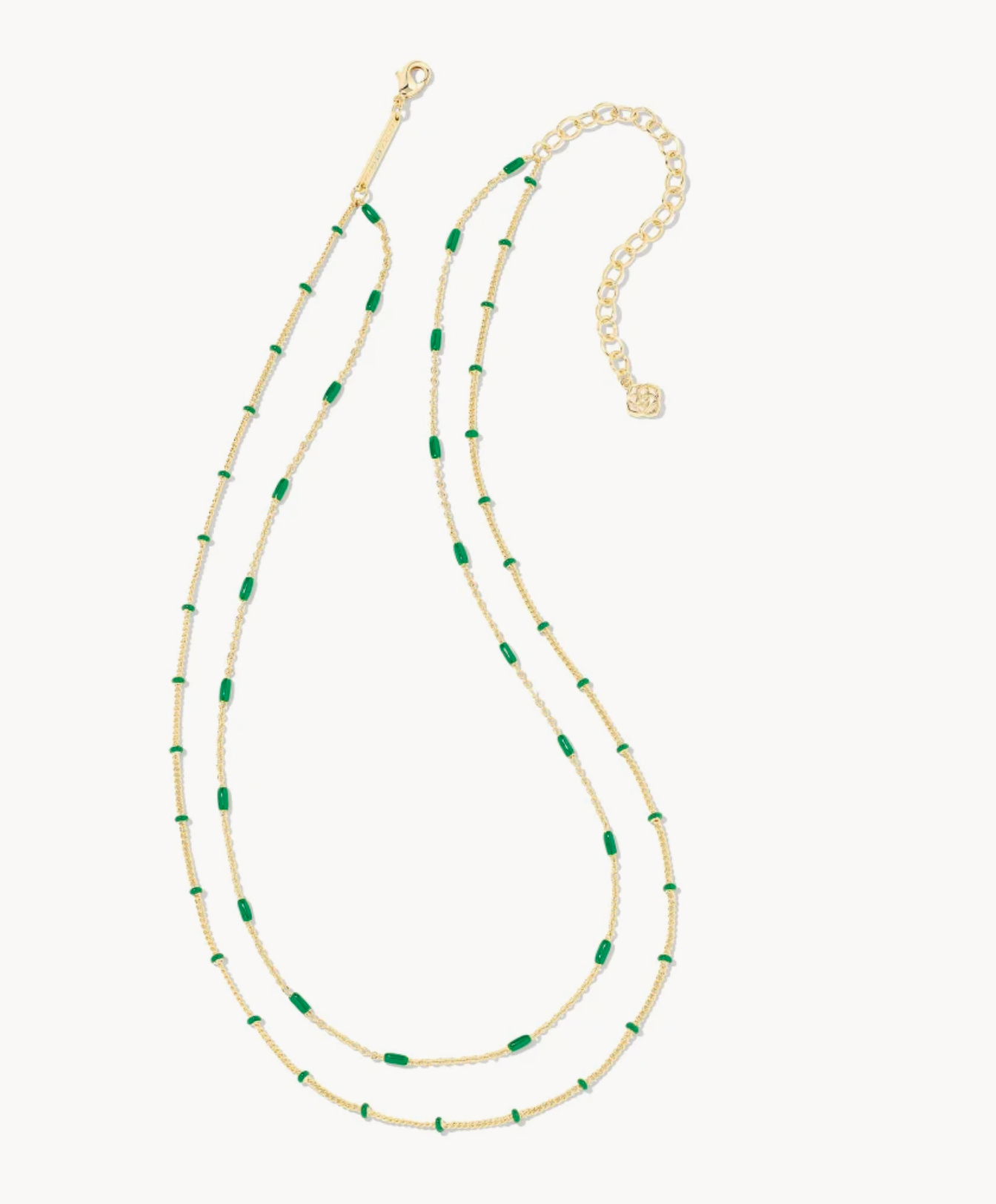 Dottie Multi Strand Emerald Gold Necklace
