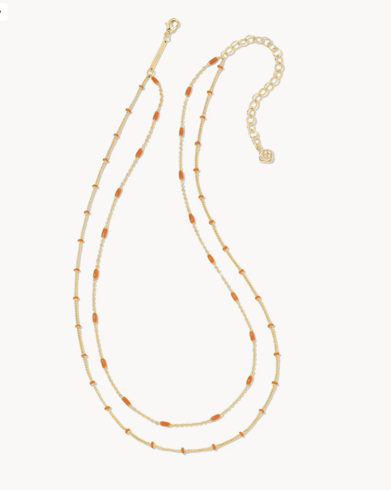 Dottie Multi Strand Orange Gold Necklace