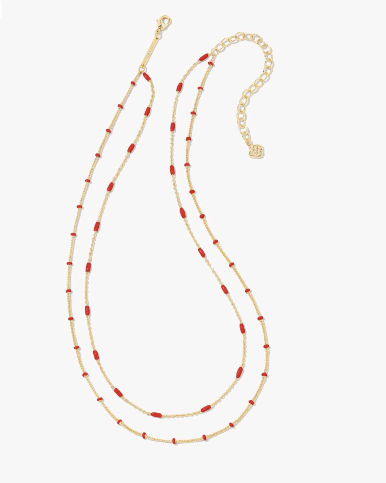 Dottie Multi Strand Red Gold Necklace