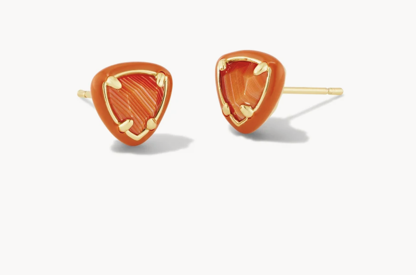 Arden Orange Gold Stud Earrings