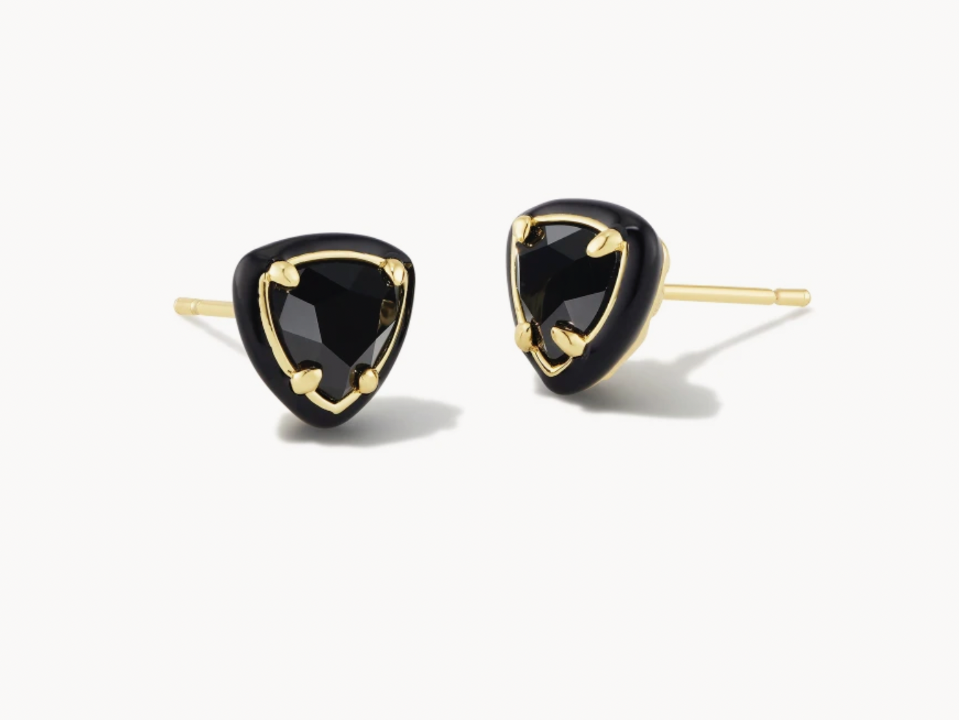 Arden Black Gold Stud Earrings