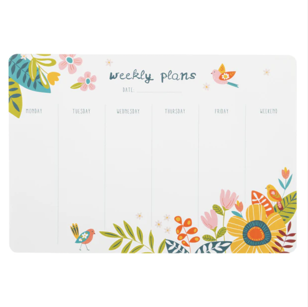 Weekly Desk Planner-Bird's