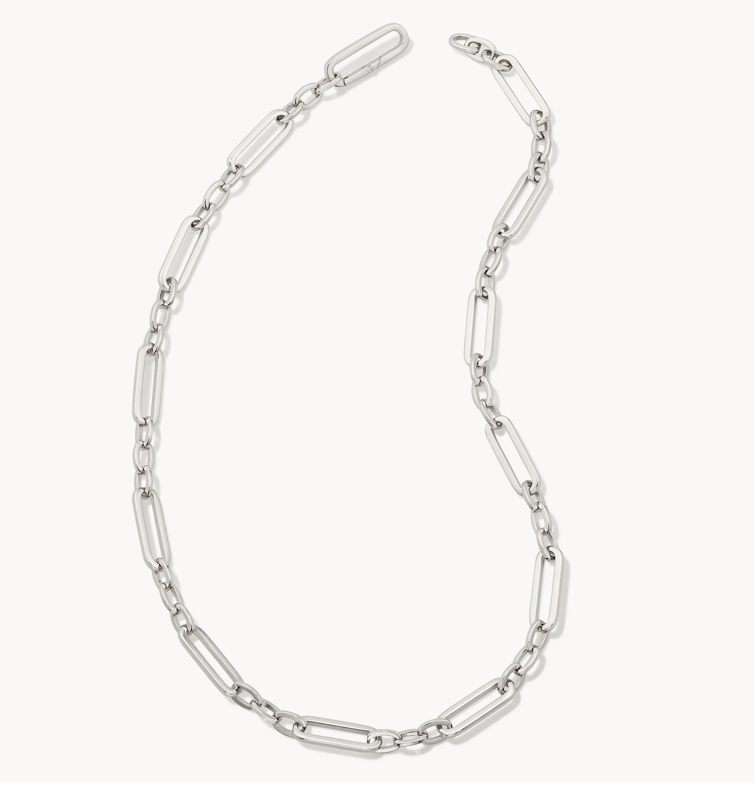 Heather Link and Chain Necklace-Silver