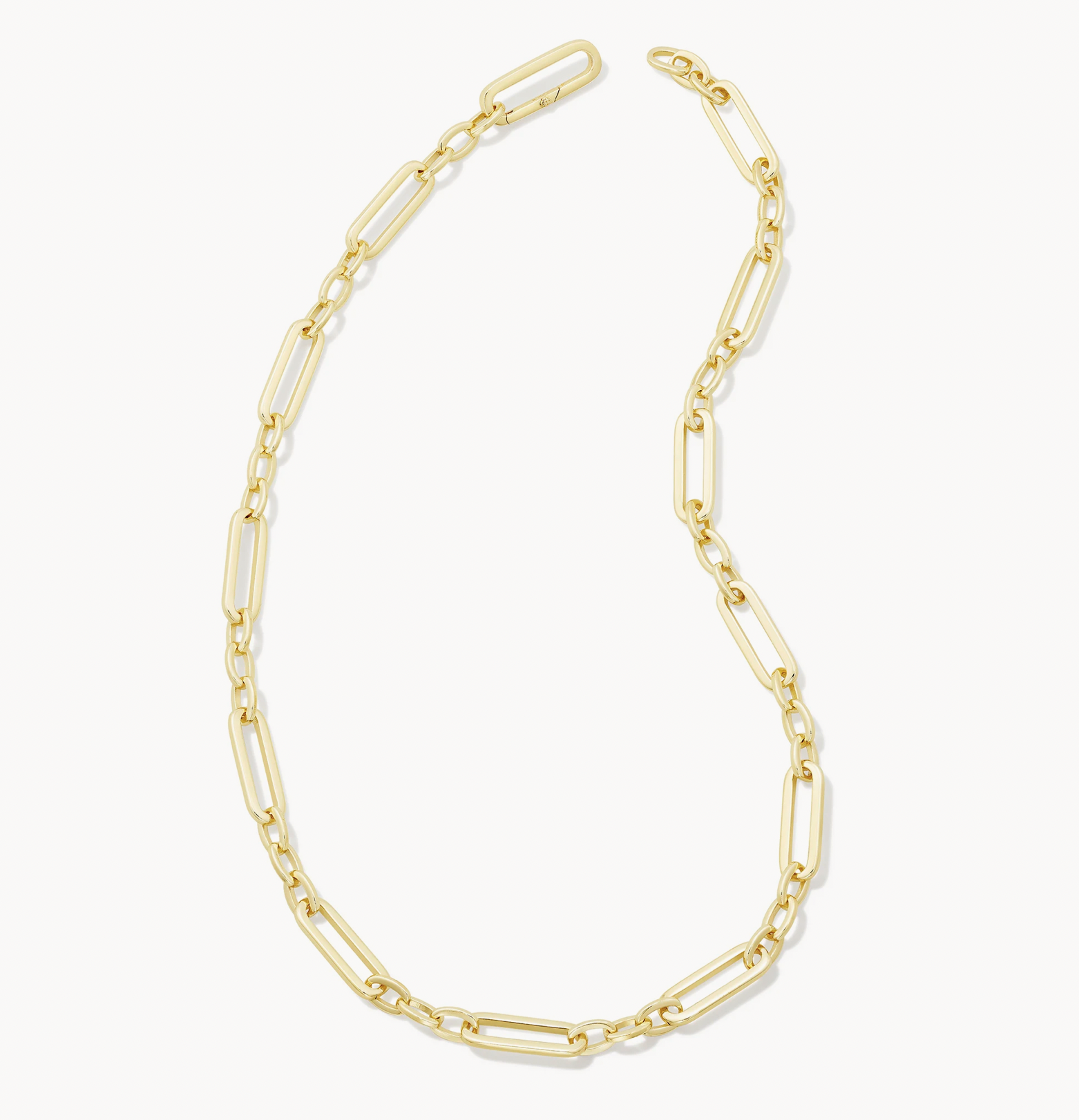Heather Link and Chain Necklace-Gold