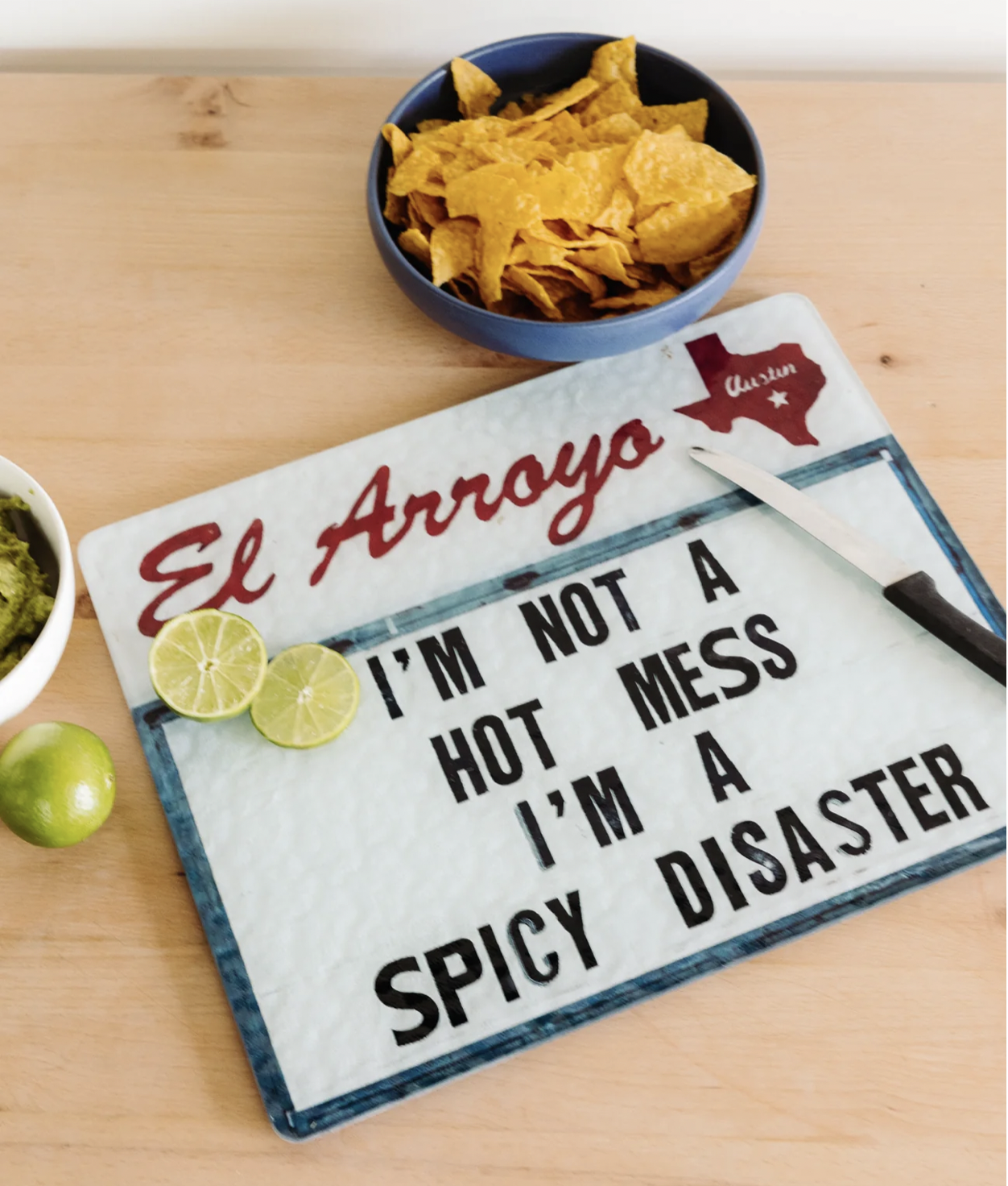 "I Am Not A Hot Mess I Am A Spicy Disaster" Glass Cutting Board