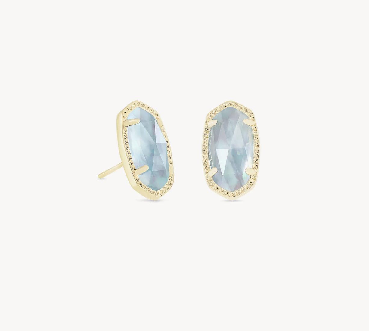 Ellie Earrings Gold Light Blue Illusion